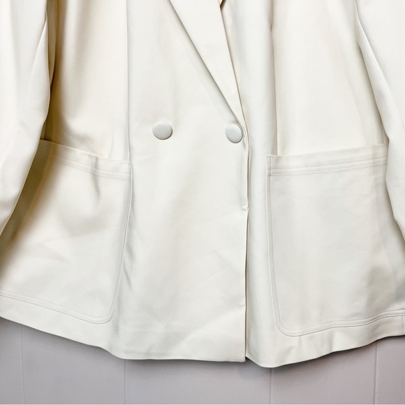 Good American NWOT Woven Blazer 2.0 bone ivory boss jacket career office 2X XXL - Picture 5 of 15